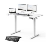SENSE7 Nojo Light Bureau Électrique Blanc 120x60cm, Hauteur Réglable 72-118cm - Bureau Assis-Debout Minimaliste avec Mémoire, Moteur Silencieux - Idéal pour Le Télétravail