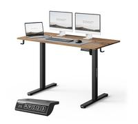 SENSE7 Nojo Light Bureau Électrique Chêne Noir 120x60cm - Bureau Réglable Élégant Finition Bois avec Mémoire - Idéal de Direction, Style Industriel