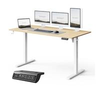 SENSE7 Nojo Light Bureau Électrique Pin Noir 140x70cm, 70kg - Grand Bureau Moderne de Caractère