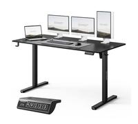SENSE7 Nojo Light Zwart Elektrisch Zit-STA Bureau 140x70cm, 70kg Draagvermogen - Groot Ergonomisch Bureau met Geheugen & Stille Motor - Ideaal voor Gaming en Kantoor