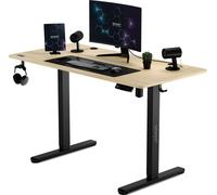 Sense7 Nojo Table d'ordinateur Gamingtisch Bureau, 120 x 60 cm, réglage électrique de la hauteur, fonction mémoire, porte-casque, organisateur de câbles