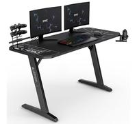 SENSE7 Nomad Cybernetic Bureau, Table de Jeu 140 x 60, Support PC avec Crochet pour Casque, Porte-gobelet, Support pour Manette, Surface en Fibre de Carbone, Bureau de Jeu Ergonomique