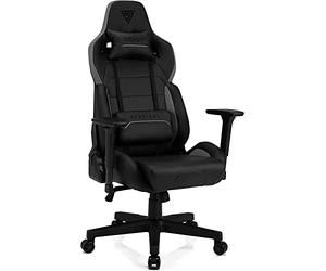 SENSE7 Sentinel Chaise de Jeu, Fauteuil de Jeu Ergonomique avec Coussins lombaires Ajustables, Inclinaison réglable, Chaise de Bureau en Cuir PU, supporte jusqu'à 150 kg, Noir-Gris