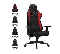 SENSE7 Spellcaster - Chaise Gaming Ergonomique - Cuir PU HDE™ - Coussins Cou/Lombaires - Max 150kg/185cm - Réglable - Noir/Rouge