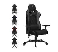 SENSE7 Spellcaster - Chaise Gaming Ergonomique - Cuir PU HDE™ - Coussins Cou/Lombaires - Max 150kg/185cm - Réglable - Noir/Gris