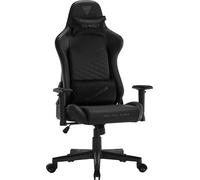 SENSE7 Spellcaster Senshi Chaise de jeu en cuir écologique avec accoudoirs réglables, inclinaison 160°, fonction bascule, mousse HR, jusqu'à 150kg, noir