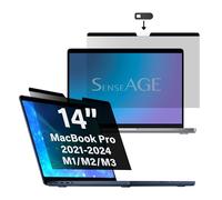 SenseAGE Protection d'écran magnétique de confidentialité pour MacBook Pro 14" (2021) avec curseur pour webcam, anti-reflets, anti-lumière bleue, facile à installer, durable, compatible avec MacBook