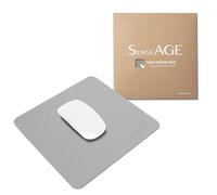 SenseAGE Tapis de souris fin pour la maison/le bureau, tapis de souris portable pour ordinateur et ordinateur portable, style tissu en similicuir végétalien, base antidérapante, compatible avec souris