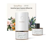 SenseFlow Diffuseur Huiles Essentielles Parfum Maison SF101 Pro, Ultrasonique Sans Eau, 100 % Végétal, Aromathérapie 120 Jours, pour Maison, Hôtel, Studio, Jusqu’à 100 ㎡ - Thé Blanc