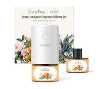 SenseFlow Diffuseur Huiles Essentielles Parfum Maison SF101 Pro, Ultrasonique sans Eau, 100 % Végétal, Aromathérapie 120 Jours, pour Maison, Hôtel, Jusqu’à 100 ㎡ - Bois Azur