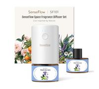 SenseFlow Diffuseur Huiles Essentielles Parfum Maison SF101 Pro, Ultrasonique Sans Eau, 100 % Végétal, Aromathérapie 120 Jours, pour Maison, Hôtel, Studio, Jusqu’à 100 ㎡ - Aura d’Étoile Pêche
