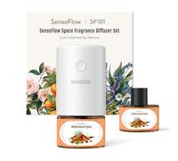 SenseFlow Diffuseur Huiles Essentielles Parfum Maison SF101 Pro, Ultrasonique Sans Eau, 100 % Végétal, Aromathérapie 120 Jours, pour Maison, Hôtel, Studio, Jusqu’à 100 ㎡ - Épices d’Ambre & Bois