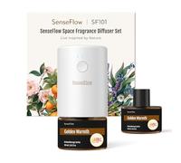SenseFlow Diffuseur Huiles Essentielles Parfum Maison SF101 Pro, Ultrasonique sans Eau, 100 % Végétal, Aromathérapie 120 Jours, pour Maison, Hôtel, Studio, Jusqu’à 100 ㎡ - Golden Warmth