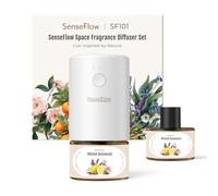 SenseFlow Diffuseur Huiles Essentielles Parfum Maison SF101 Pro, Ultrasonique Sans Eau, 100 % Végétal, Aromathérapie 120 Jours, pour Maison, Hôtel, Studio, Jusqu’à 100 ㎡ - Bois de Rose Mentholé