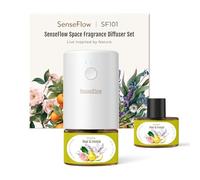 SenseFlow Diffuseur Huiles Essentielles Parfum Maison SF101 Pro, Ultrasonique Sans Eau, 100 % Végétal, Aromathérapie 120 Jours, pour Maison, Hôtel, Studio, Jusqu’à 100 ㎡ - Poire & Freesia