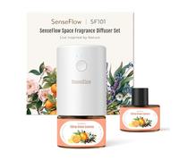 SenseFlow Diffuseur Huiles Essentielles Parfum Maison SF101 Pro, Ultrasonique Sans Eau, 100 % Végétal, Aromathérapie 120 Jours, pour Maison, Hôtel, Studio, Jusqu’à 100 ㎡ - Essence du Verger d’Agrumes