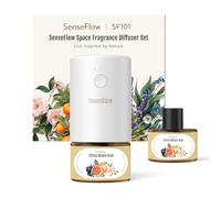 SenseFlow Diffuseur Huiles Essentielles Parfum Maison SF101 Pro, Ultrasonique Sans Eau, 100 % Végétal, Aromathérapie 120 Jours, pour Maison, Hôtel, Studio, Jusqu’à 100 ㎡ - Fleur d’Agrumes Noire