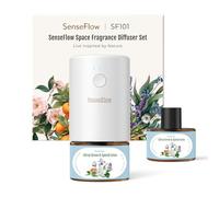 SenseFlow Diffuseur Huiles Essentielles Parfum Maison SF101 Pro, Ultrasonique Sans Eau, 100 % Végétal, Aromathérapie 120 Jours, pour Maison, Hôtel, Studio, Jusqu’à 100 ㎡ - Agrumes & Lotus Épicé