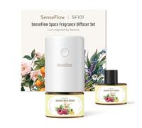 SenseFlow Diffuseur Huiles Essentielles Parfum Maison SF101 Pro, Ultrasonique Sans Eau, 100 % Végétal, Aromathérapie 120 Jours, pour Maison, Hôtel, Studio, Jusqu’à 100 ㎡ - Fleur de Jasmin & Baies
