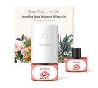 SenseFlow Diffuseur Huiles Essentielles Parfum Maison SF101, Ultrasonique Sans Eau, 100 % Végétal, Aromathérapie 120 Jours, pour Maison, Hôtel, Studio, Jusqu’à 100 ㎡ - Rhapsodie de Rose