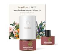 SenseFlow Diffuseur Huiles Essentielles Parfum Maison SF101, Ultrasonique sans Eau, 100 % Végétal, Aromathérapie 120 Jours, pour Maison, Hôtel, Studio, Jusqu’à 100 ㎡ (Cèdre de l'Himalaya)
