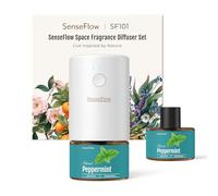 SenseFlow Diffuseur Huiles Essentielles Parfum Maison SF101, Ultrasonique sans Eau 30 ML, 100 % Végétal, Aromathérapie 120 Jours, pour Maison, Hôtel, Studio, Jusqu’à 100 ㎡ - Menthe Poivrée