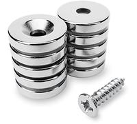 Sensei 10 pièces Aimant Néodyme, Anneau Magnétique 15x3 mm avec Trou, 2,4 kg force + 10 vis incluses