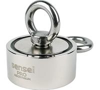 SENSEI Aimant en Néodyme Double Face 150 kg N52 à Deux Anneaux Ø6 x H2,7 cm