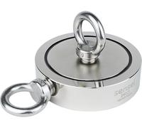 SENSEI Aimant en Néodyme Double Face 500 kg N52 à Deux Anneaux Ø11,6 x H3 cm