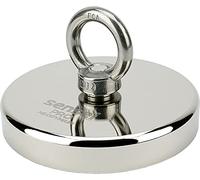 SENSEI® Aimant en Néodyme Puissant avec Anneau Écrou - Ø 120 mm, Force d'Attraction 600 kg - Grand et Très Puissant Aimant pour Levage & Suspension, Pêche Magnétique et Usage Technique