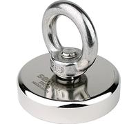 SENSEI® Aimant en Néodyme Puissant avec Anneau Écrou - Ø 50 mm, Force d'Attraction 110 kg - Grand et Très Puissant Aimant pour Levage & Suspension, Pêche Magnétique et Usage Technique