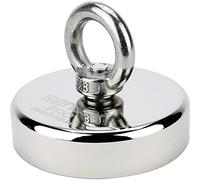 SENSEI® Aimant en Néodyme Puissant avec Anneau Écrou - Ø 70 mm, Force d'Attraction 200 kg - Grand et Très Puissant Aimant pour Levage & Suspension, Pêche Magnétique et Usage Technique