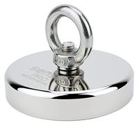 SENSEI® Aimant en Néodyme Puissant avec Anneau Écrou - Ø 90 mm, Force d'Attraction 400 kg - Grand et Très Puissant Aimant pour Levage & Suspension, Pêche Magnétique et Usage Technique