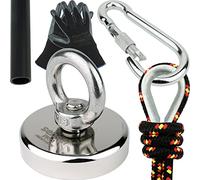 SENSEI Kit de Pêche à l'Aimant, Aimant Néodyme à Œil 110 kg N52 avec Accessories