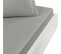 Sensei Maison - Drap Housse Bonnet 30cm - 100% Percale de Coton 80 Fils/cm² - Traitement Easy Care - Taille : 180x200 - Gris Perle