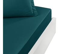 Sensei Maison - Drap Housse Bonnet 40 cm en Percale Coton Soft Percale Plus - 80x200 cm - Petrol
