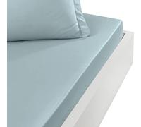Sensei Maison - Drap Housse en Percale de Coton Bonnet 30 cm Soft Percale - 120x190 cm - Bleu Arctic