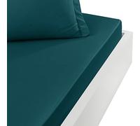 Sensei Maison - Drap Housse en Percale de Coton Bonnet 30 cm Soft Percale - 200x200 cm - Petrol