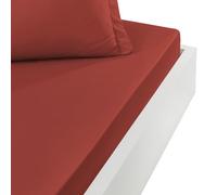 Sensei Maison - Drap Housse en Percale de Coton Bonnet 30 cm Soft Percale - 200x200 cm - Terracota