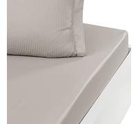 Sensei Maison - Drap Housse uni Satin de Coton Bonnet 30 cm VERSALUXE - 140x190 cm - Taupe