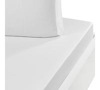 Sensei Maison - Drap Housse uni Satin de Coton Bonnet 30 cm VERSALUXE - 180x200 cm - Blanc