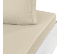 Sensei Maison - Drap Housse uni Satin de Coton Bonnet 30 cm VERSALUXE - 180x200 cm - Ficelle
