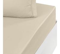 Sensei Maison - Drap Housse uni Satin de Coton Bonnet 40 cm VERSALUXE Plus - 160x200 cm - Ficelle