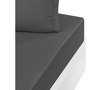 Sensei Maison - Drap Housse uni Satin de Coton Bonnet 40 cm VERSALUXE Plus - 180x200 cm - Anthracite