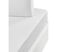 Sensei Maison - Drap Housse uni Satin de Coton Bonnet 40 cm VERSALUXE Plus - 80x200 cm - Blanc