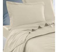 Sensei Maison - Drap Plat en Satin de Coton 120 Fils VERSALUXE UNI - 240x300 cm - Ficelle