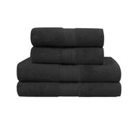 Sensei Maison - Ensemble de Bain 4 pièces (2 draps de Bain + 2 Serviettes de Toilette) Luxury - - Noir