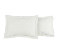 Sensei Maison - Lot 2 taies d'oreiller - 100% Percale de Coton 80 Fils/cm² - Traitement Easy Care - Taille : 50x70 cm - Ecru