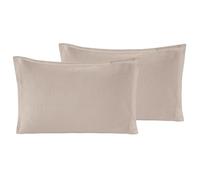 Sensei Maison - Lot de 2 taies d'oreiller en Gaze de Coton LOFT - 50x70 cm - Sable