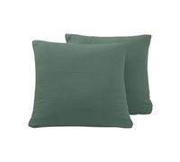 Sensei Maison - Lot de 2 taies d'oreiller en Gaze de Coton LOFT - 65x65 cm - Lichen